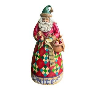 2005 Jim Shore Heartwood Creek HE KNOWS Santa Naughty/Nice Figurine 2 Sided